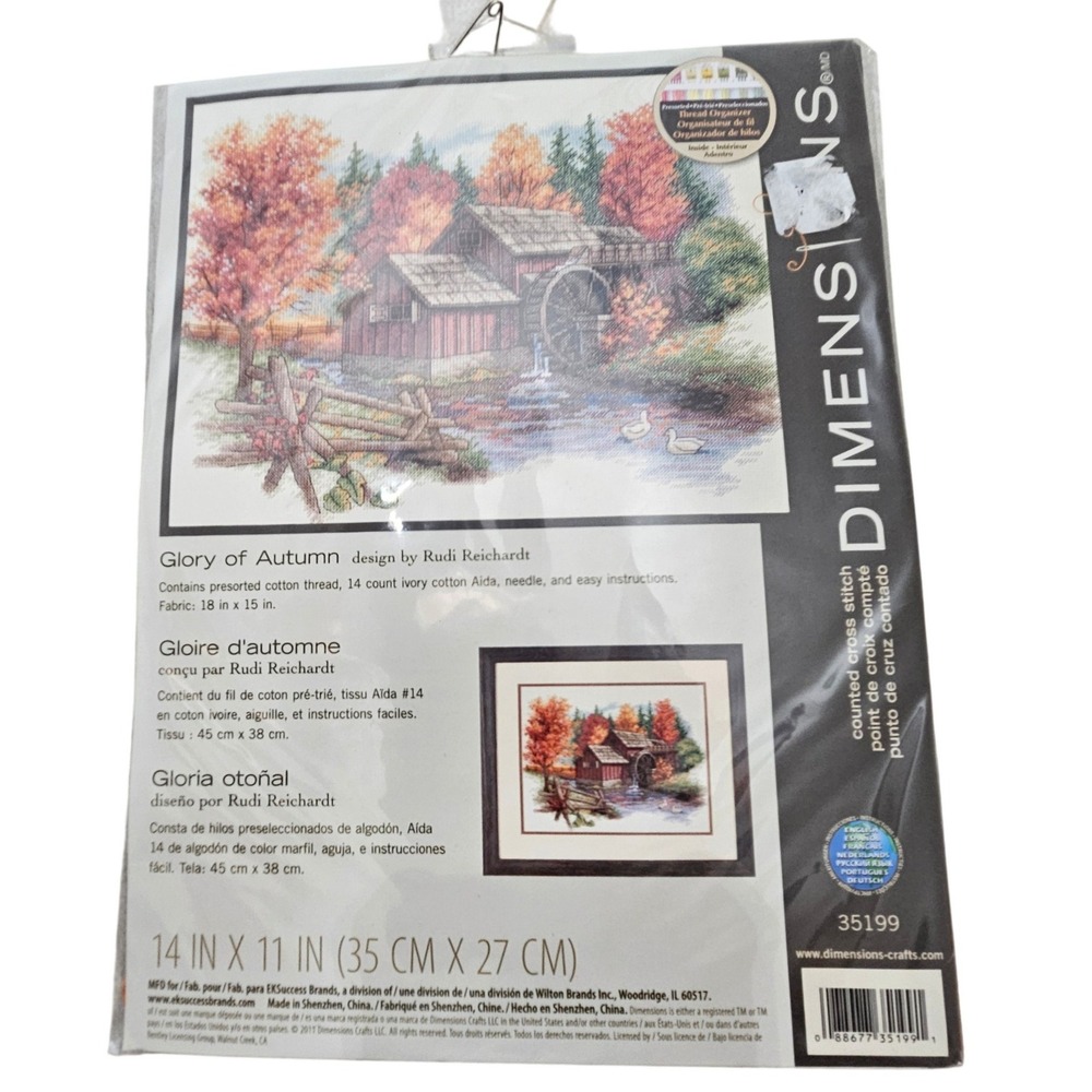 Dimensions New Glory of Autumn Counted Cross Stitch Kit 35199 Reichardt 14x11